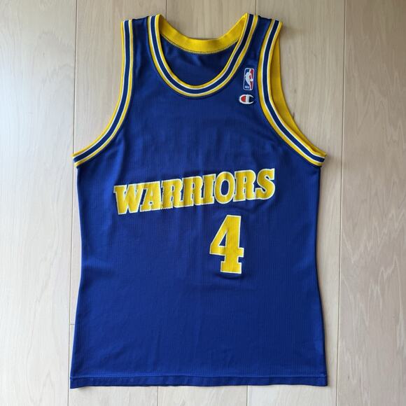 Chris Webber Golden State Warriors Jersey 40 Blue 90s Champion Basketball - Picture 2 of 7